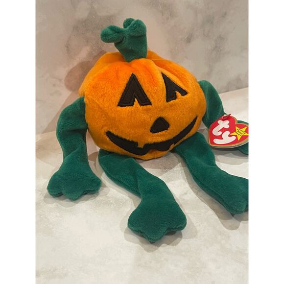 1998 TY Original Beanie Baby Pumpkin the Halloween Jack-o-lantern - Picture 2 of 7